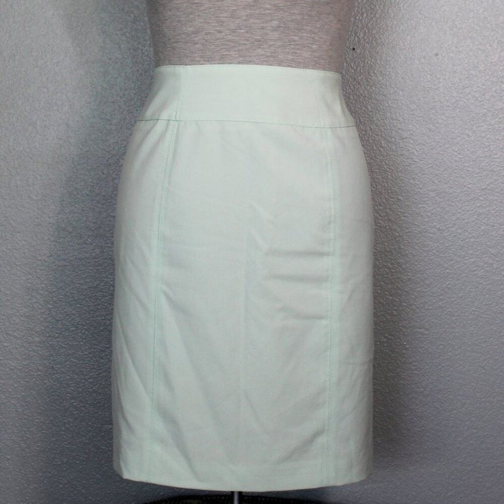 Worthington Women Skirt Size 16 Green Pencil Straight Career Lined Spandex Blend